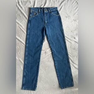 Wrangler Cowboy Cut Jeans 29x34 Blue Denim Western Straight Leg Made in Mexico